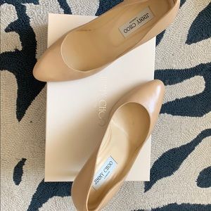Jimmy Choo Nude Kid Leather Pumps 38.5